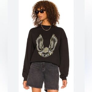 Anine Bing Black Kenny Sweatshirt World Tour size XS